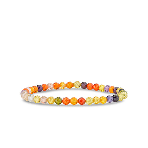 4mm Multi Color CZ Faceted Round Bracelet