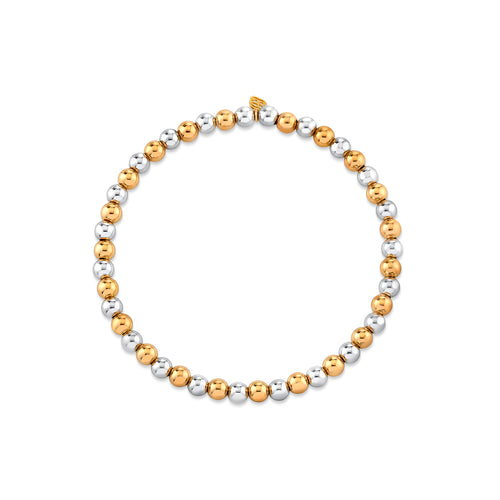 4mm 14k Two Tone Round Bracelet