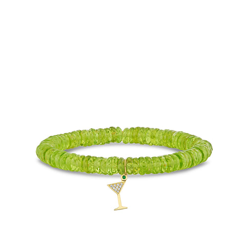 Gold & Diamond Martini Glass on Peridot