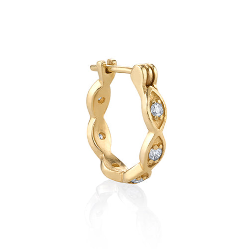 Gold & Diamond Multi Marquise Eye Hoops