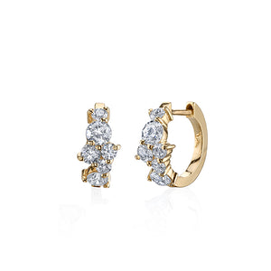 Gold & Diamond Cocktail Huggie Hoops - Sydney Evan Fine Jewelry