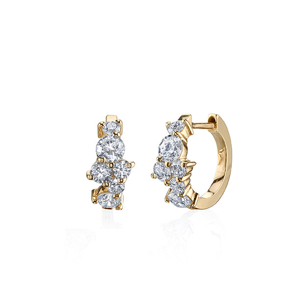 & Diamond Cocktail Huggie Hoops