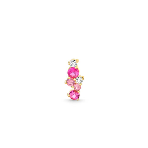 Gold & Diamond Pink Sapphire Cocktail Bar Stud