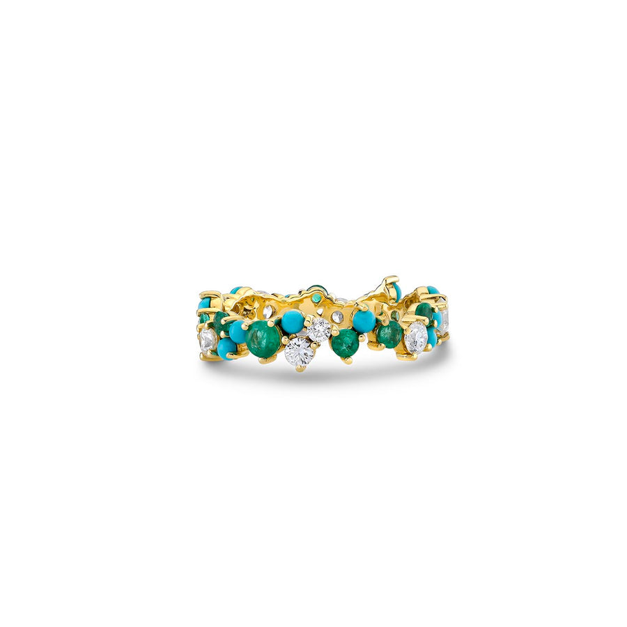 Gold & Diamond Tri Stone Cocktail Eternity Ring - Sydney Evan Fine Jewelry
