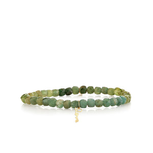 Pure Gold Tiny Love Script on Green Apatite - Sydney Evan Fine Jewelry