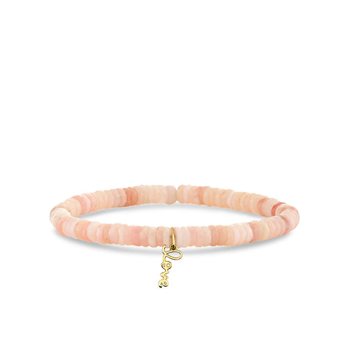 Pure Gold Tiny Love on Pink Opal