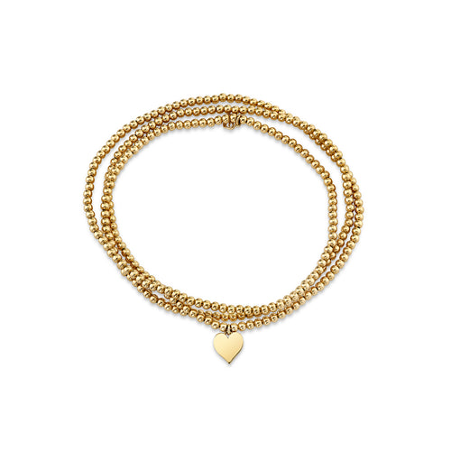 Pure Gold Tiny Heart on Gold Beads