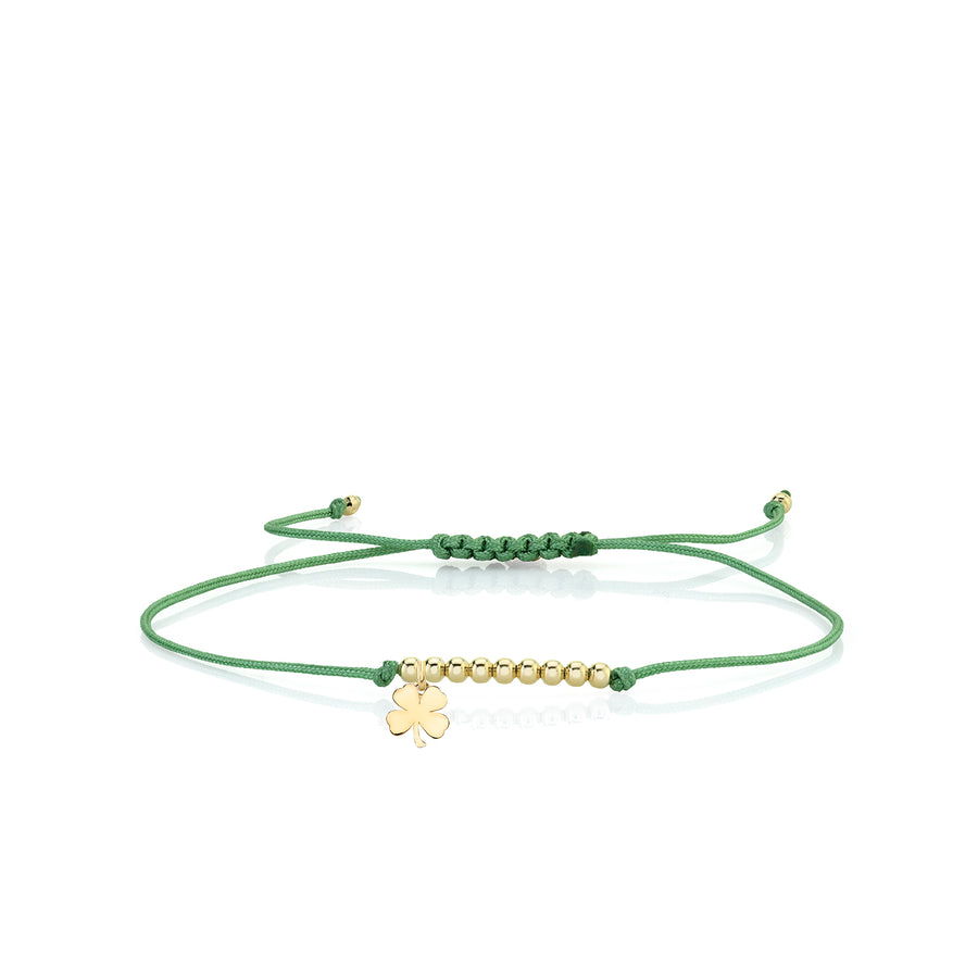 Pure Gold Tiny Clover Cord Bracelet - Sydney Evan Fine Jewelry