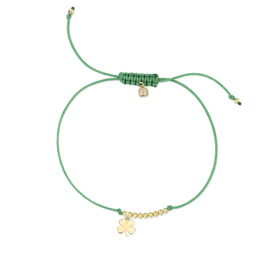 Pure Gold Tiny Clover Cord Bracelet - Sydney Evan Fine Jewelry