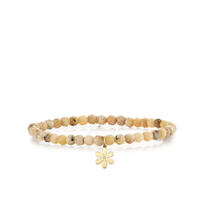 Gold & Diamond Single Stone Daisy on African Opal - Sydney Evan Fine Jewelry