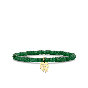 Pure Gold Mini Monstera Leaf on Aventurine - Sydney Evan Fine Jewelry