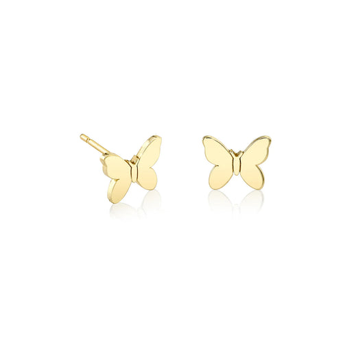 Pure Gold Tiny Butterfly Stud
