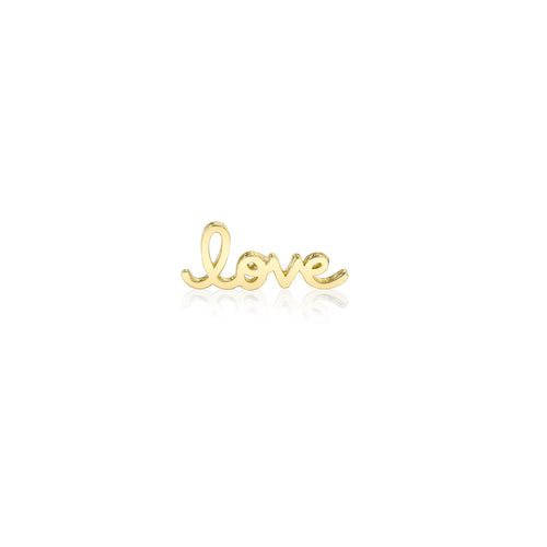 Pure Gold Tiny Love Script Stud