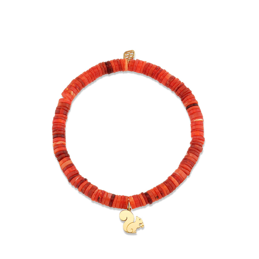 Pure Gold Tiny Squirrel on Dark Shade Fire Opal - Sydney Evan Fine Jewelry