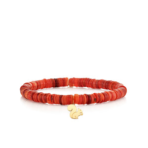 Pure Gold Tiny Squirrel on Dark Shade Fire Opal - Sydney Evan Fine Jewelry