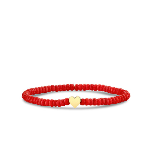 Pure Gold Tiny Heart on Red Sea Bamboo