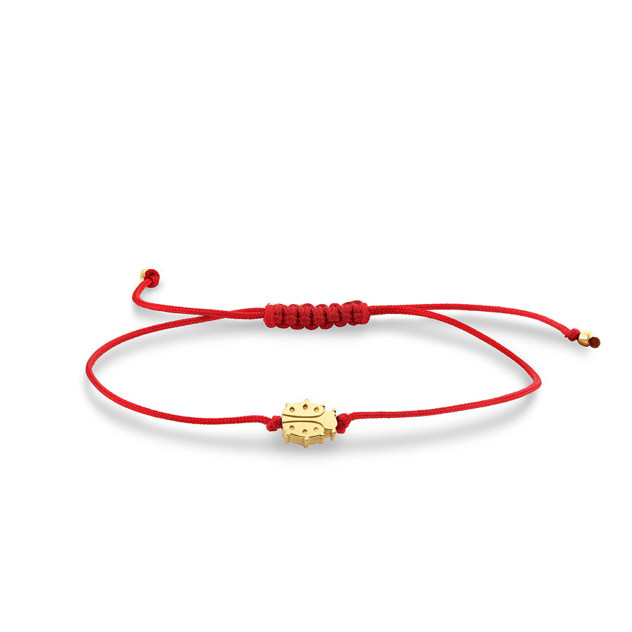 Pure Gold Tiny Ladybug Bead Cord Bracelet - Sydney Evan Fine Jewelry