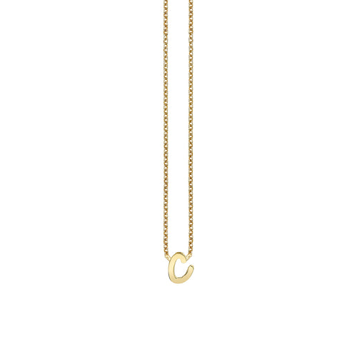 Pure Gold Tiny Initial Necklace