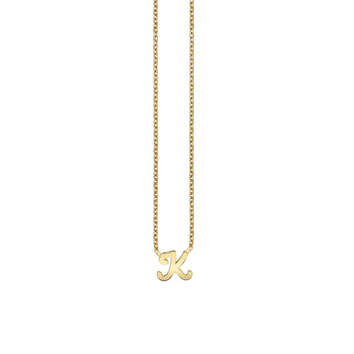 Pure Gold Tiny Initial Necklace
