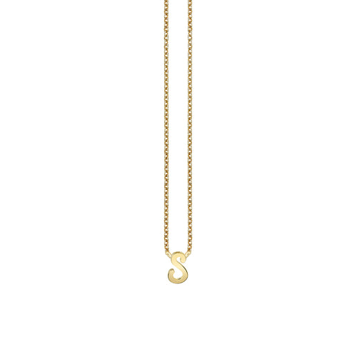 Pure Gold Tiny Initial Necklace