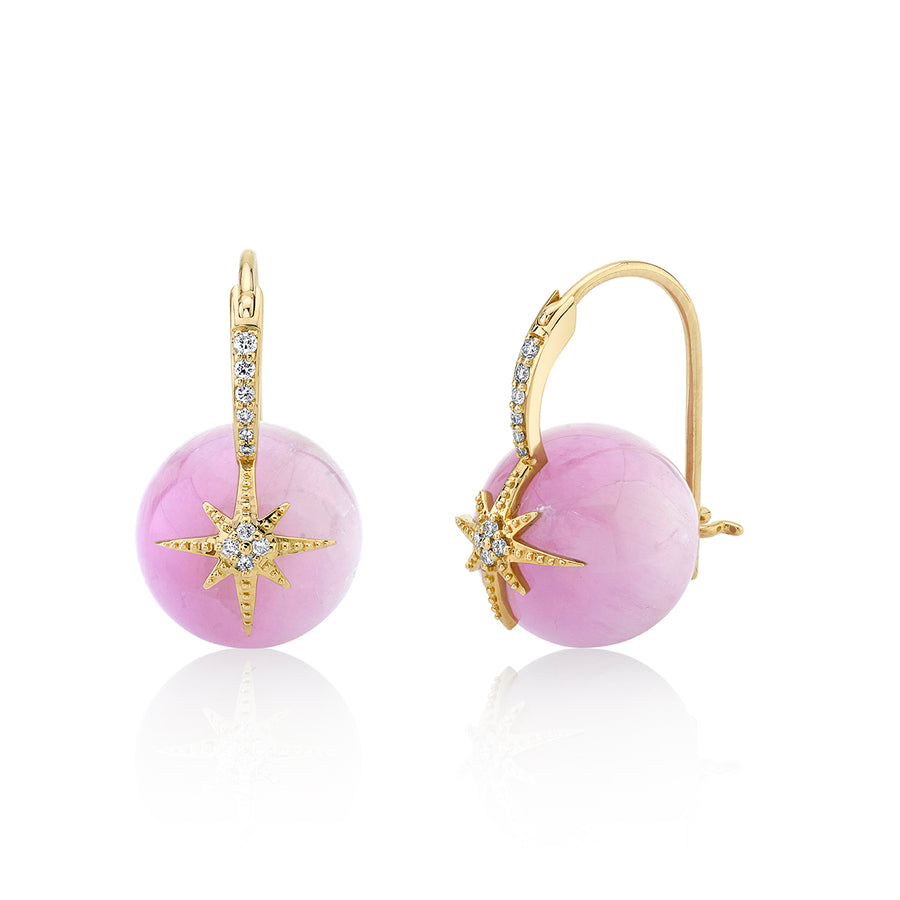 Gold & Diamond Starburst Kunzite Earrings - Sydney Evan Fine Jewelry