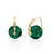 Gold & Diamond Marquise Eye Malachite Earrings