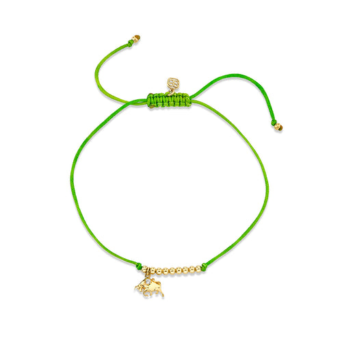 Gold & Diamond Tiny Taurus Zodiac Cord Bracelet