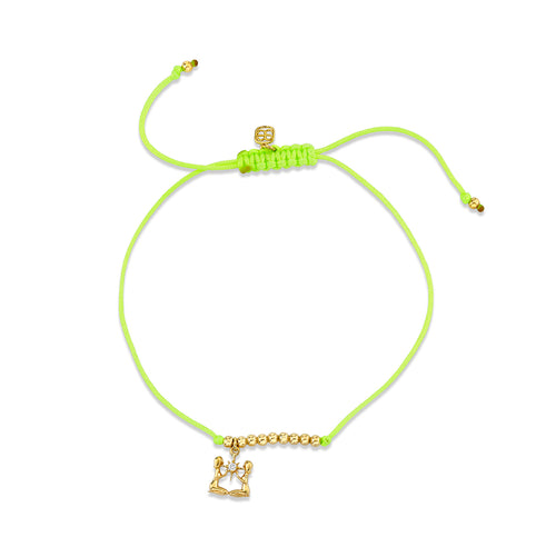 Gold & Diamond Tiny Gemini Zodiac Cord Bracelet