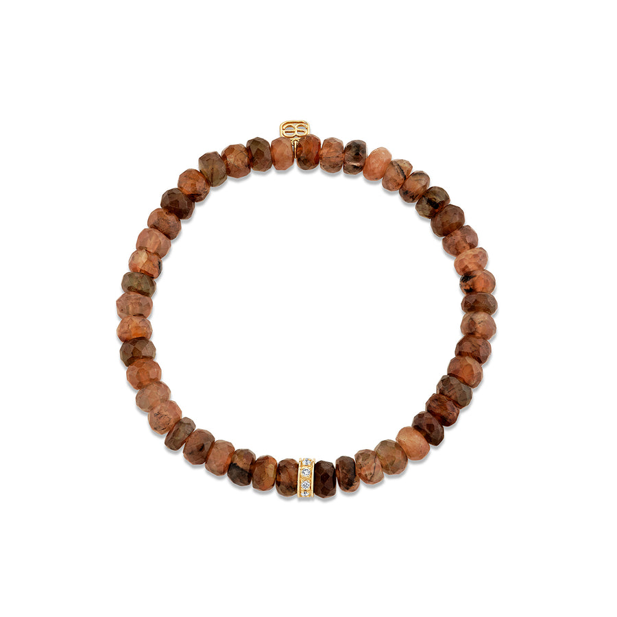 Gold & Diamond 6mm Wheel Rondelle on Andalusite - Sydney Evan Fine Jewelry