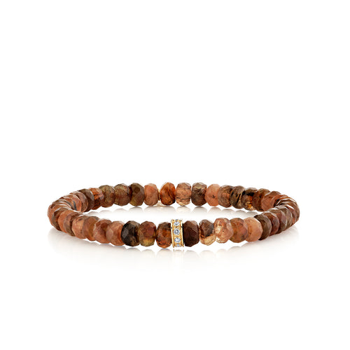 Gold & Diamond 6mm Wheel Rondelle on Andalusite