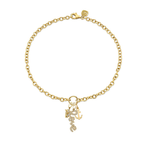 Gold & Diamond Sea Life Anklet