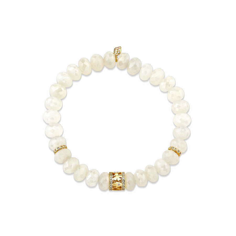Gold & Diamond Multi-Icon Rondelle Chalcedony Bracelet - Sydney Evan Fine Jewelry