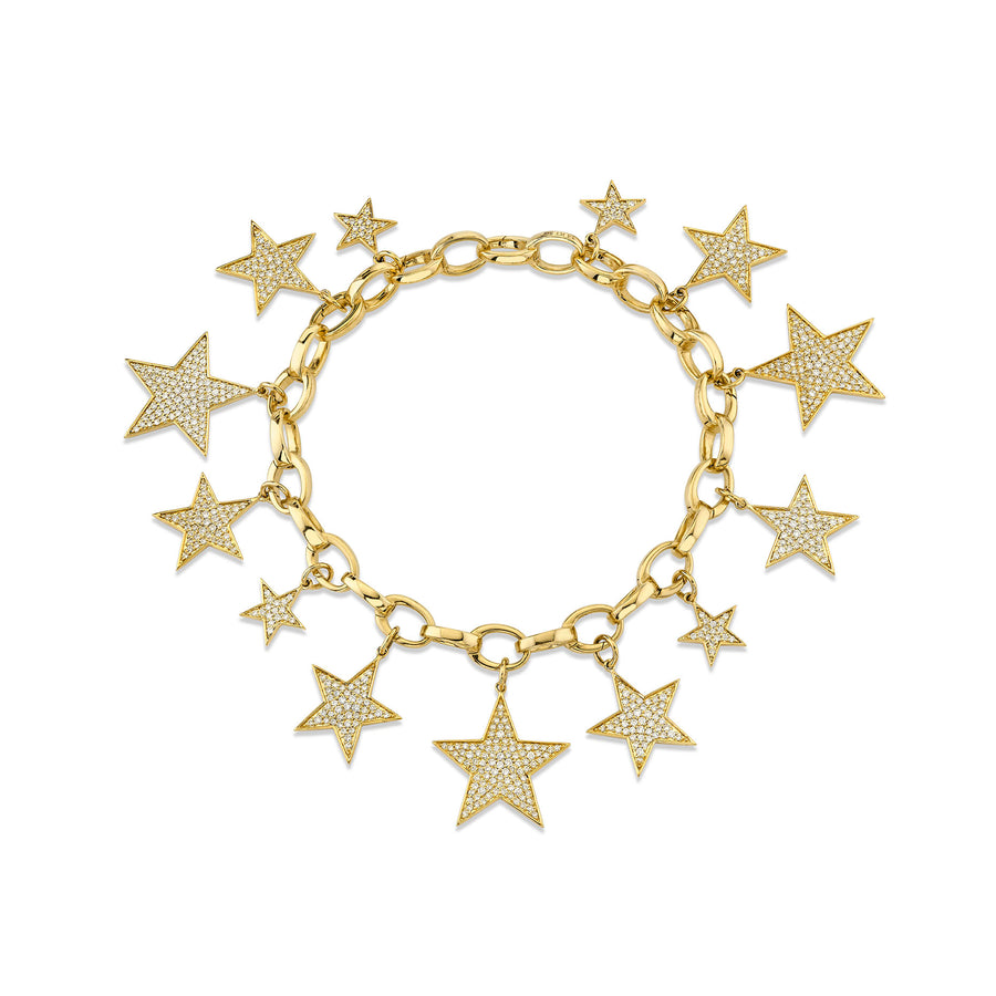 Gold & Diamond Multi-Star Chain Bracelet - Sydney Evan Fine Jewelry