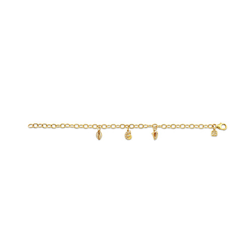 Gold & Diamond Multi Shell Charm Bracelet