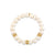 Gold & Diamond Multi Fishnet Rondelle on Pearl
