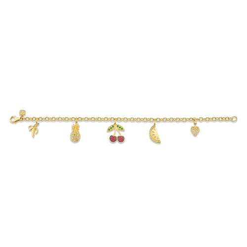 Gold & Diamond Multi Fruit Bracelet