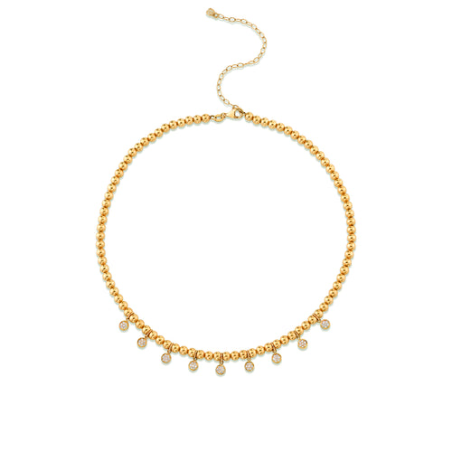 Gold & Diamond Multi Tiny Disc Necklace