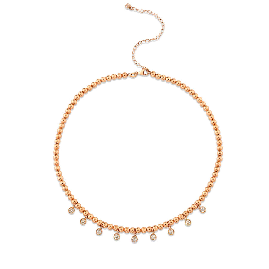 Rose Gold & Diamond Multi Tiny Disc Necklace - Sydney Evan Fine Jewelry