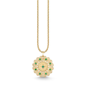 Gold & Gemstone Wicked Filigree Pendant - Sydney Evan Fine Jewelry