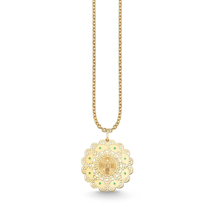 Gold & Emerald Wicked Filigree Pendant - Sydney Evan Fine Jewelry