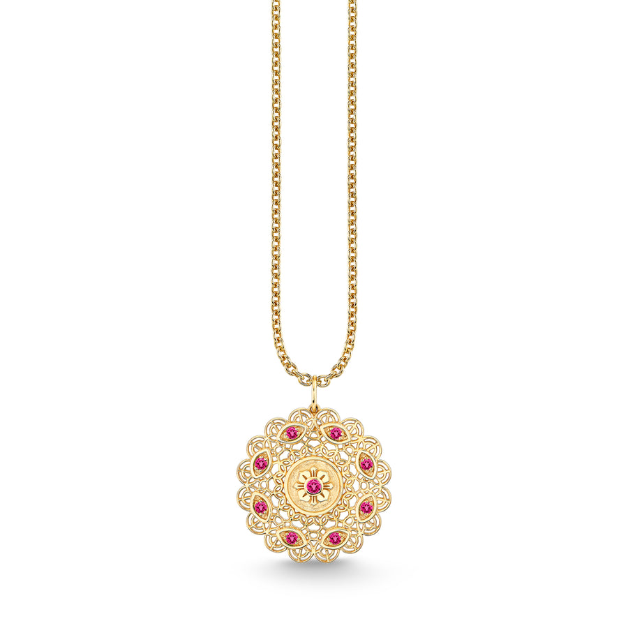 Gold & Gemstone Wicked Filigree Pendant - Sydney Evan Fine Jewelry