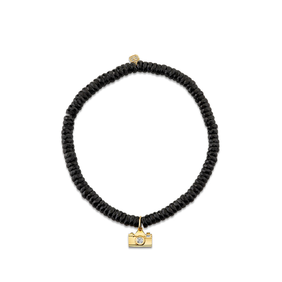 Gold & Diamond Camera On Black Spinel - Sydney Evan Fine Jewelry