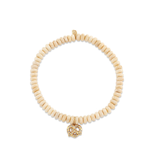 Gold & Diamond Pretzel on Cream Jasper