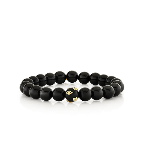 Gold & Onyx 8mm Bead on Onyx