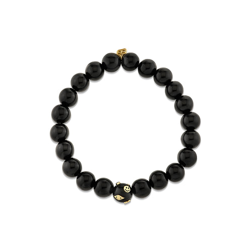 Gold & Onyx 8mm Bead on Onyx
