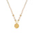 Gold & Diamond Venus Coin Pearl Necklace