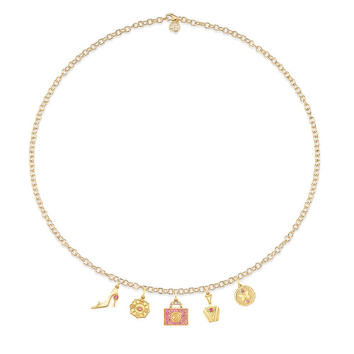 Gold & Diamond Wicked Glinda Multi Charm Necklace