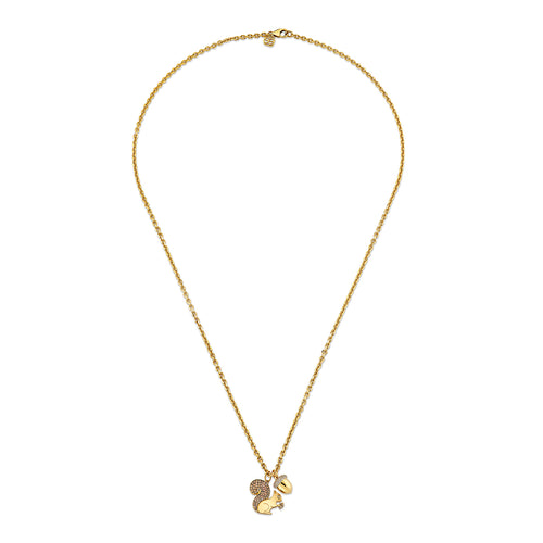 Gold & Diamond Squirrel Acorn Necklace