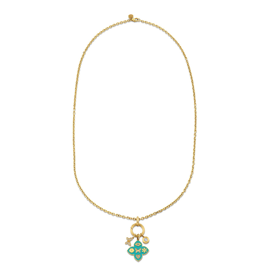 Gold, Diamond & Enamel Love Tableau Moroccan Charm Necklace - Sydney Evan Fine Jewelry