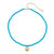 Gold & Diamond Eye Coin Blue Turquoise Necklace